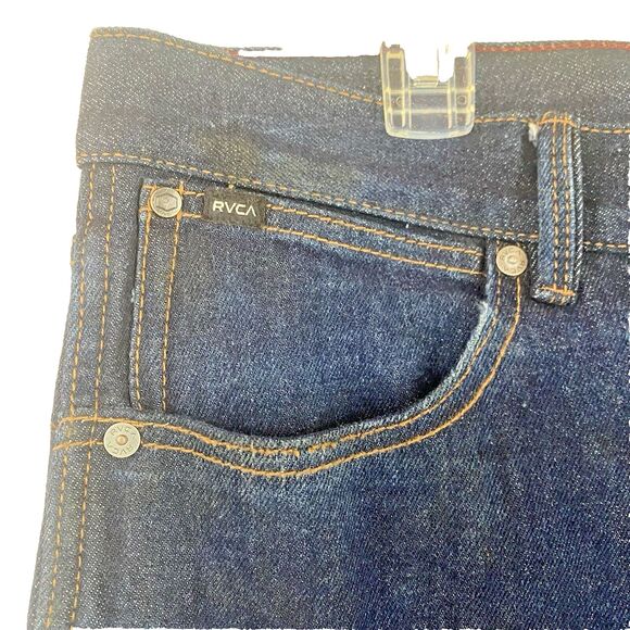 RVCA Men’s Denim Jeans Week-End Relaxed Fit Blue Stone Wash Jeans -Size 34x30 - Picture 6 of 16